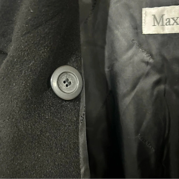 Max Mara Madame Icon Coat US Size 10 Virgin Wool Cashmere Black EUC - Picture 9 of 9